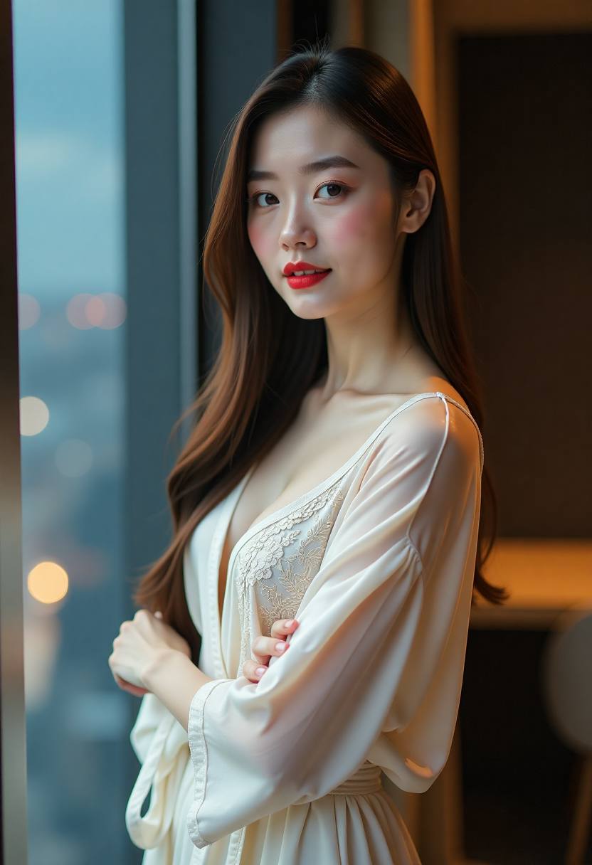 电视剧西瓜海报，女主站在瓜摊木案板前